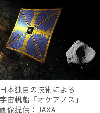 日本独自の技術による宇宙帆船「オケアノス」画像提供：JAXA